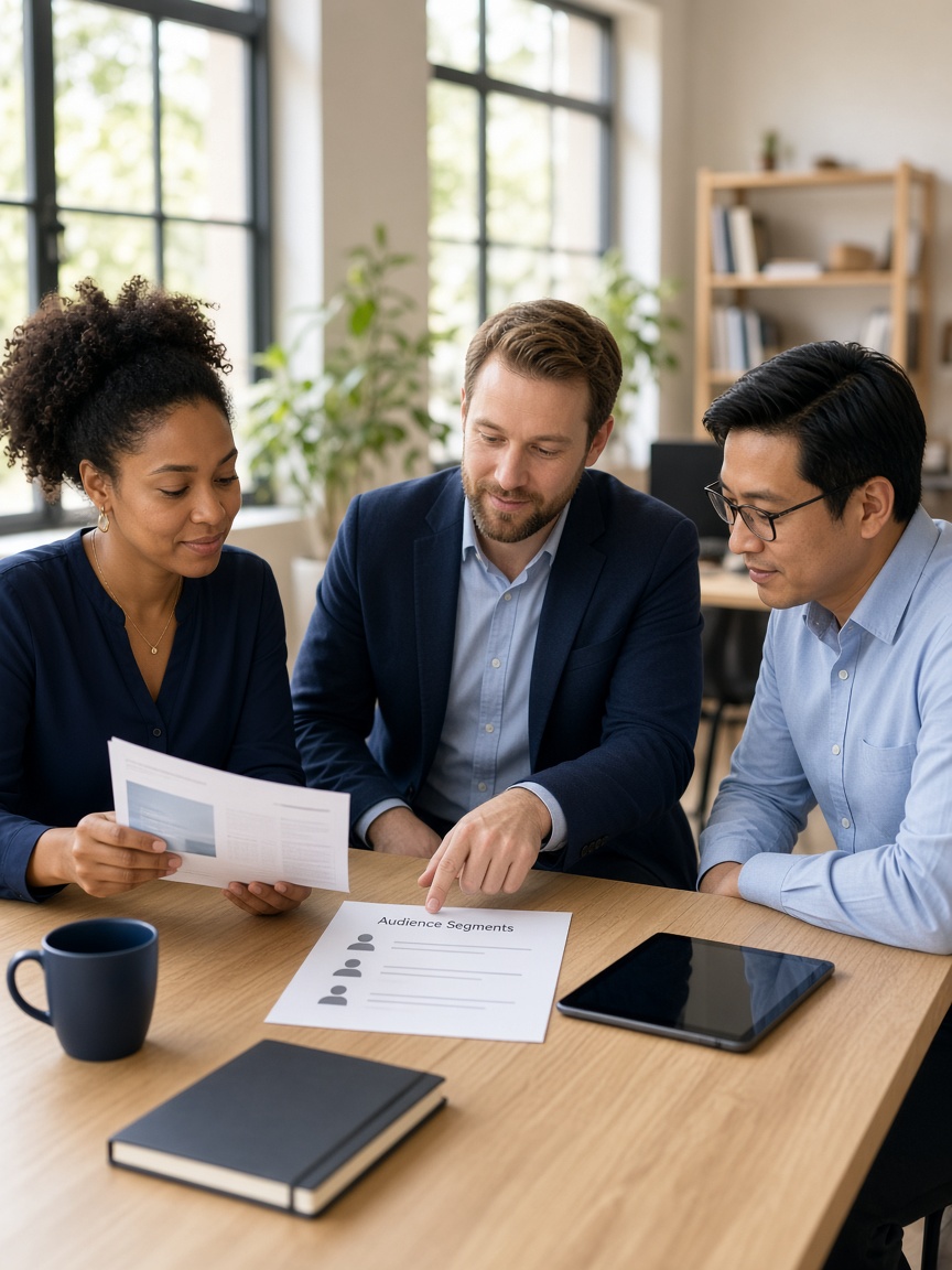 Small business and agency professionals reviewing a marketing audience